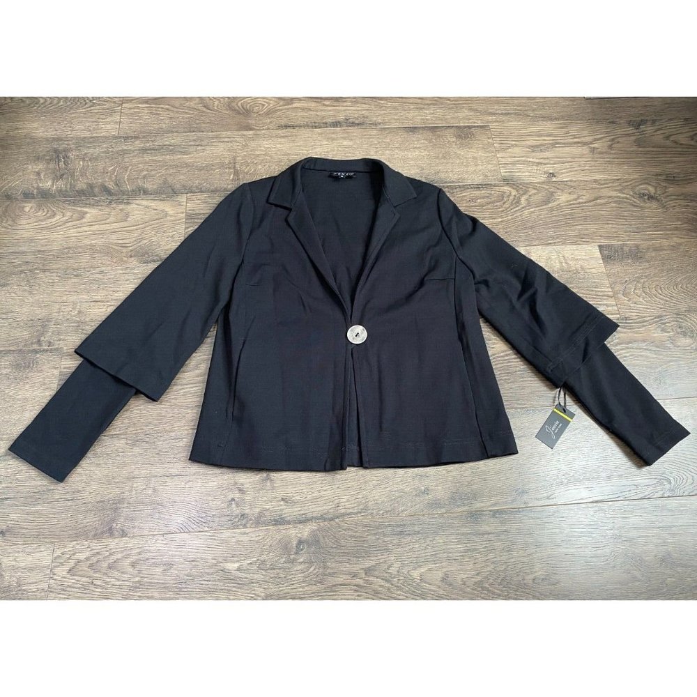 NWT Womens J'ENVIE new york black blazer jacket stretch size 6 - Picture 2 of 11